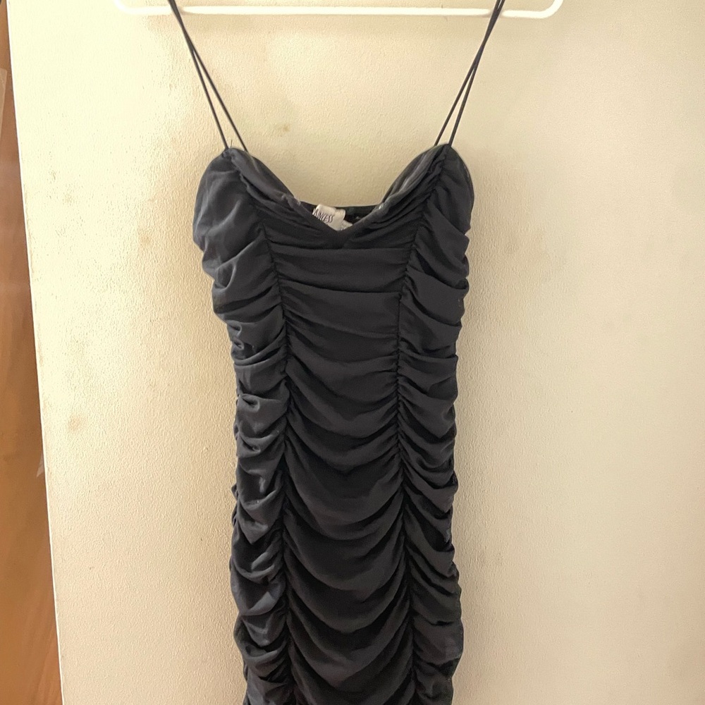 Princess Polly Black Ruched Dress
